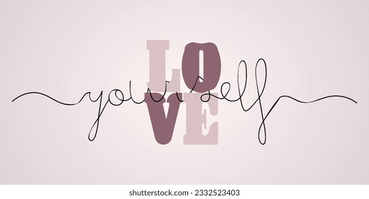 Love yourself tamplate vector illustration