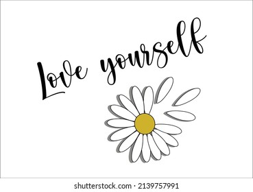 love yourself vector design flower

