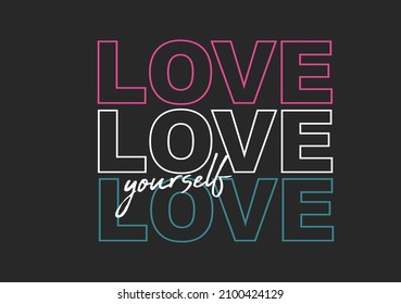 love yourself vector design hand drawn design art