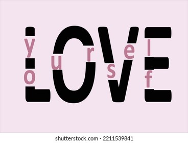 love yourself vector hand drawn