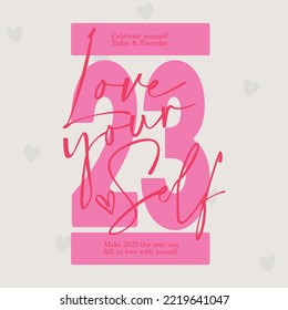 Love yourself vector illustration 2023
