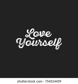 Love Yourself Vector Text Illustration Background
