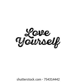 Love Yourself Vector Text Illustration Background
