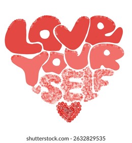 love yourself written t-shirt print pattern. sequin details and more