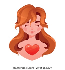 Love yourself. Love your body and mind. Make time for yourself. Be happy and feeling bliss, harmony, positive emotion, confidence. Colored vector cartoon illustration