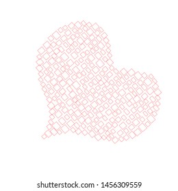 I love you.Valentine card with big heart made from cubes.Romantic.Lovely.