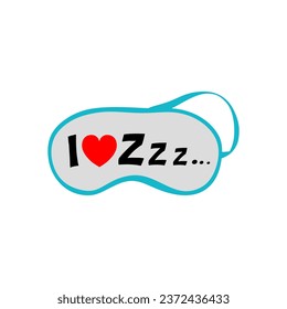 i love zzz slogan for Sleeping mask on a white background