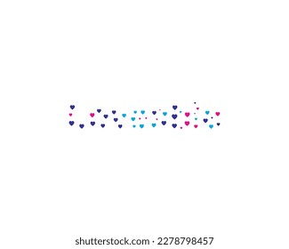 Loveable word in Heart design elements vector illustration