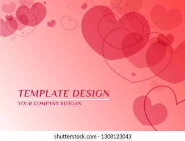 Love,Abstract , Template Design, Heart Pink Tone ,Card,Vector illustration,Background