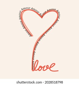 Love,Amour heart abstract,Graphic design print t-shirts fashion,vector,poster,card