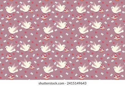lovebird, dove, pigeon, vector illustration, for backgrounds and fabrics pattern, repeat, love