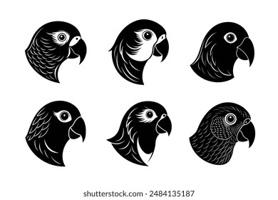 lovebird head black silhouette Vector illustration   