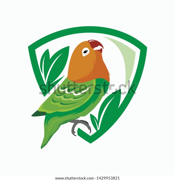 Lovebird Illustration Vector Logo Team Stock Vector (Royalty Free