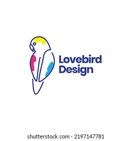 lovebird lines art abstract logo design