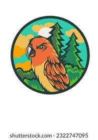 Lovebird logo design template vector and illustration