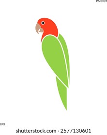 lovebird parrot logo. Isolated lovebird parrot on white background