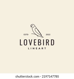 lovebird perch lines vintage hipster logo