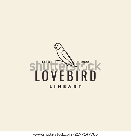 lovebird perch lines vintage hipster logo ストックフォト © 