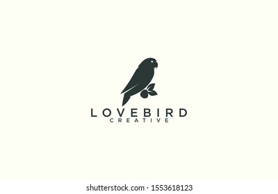 Lovebird silhouette logo design vector