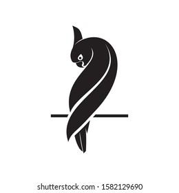 Lovebird vector (cockatoo) simple, beautiful black silhouette, perfect for a company logo