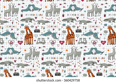 Lovebirds animals pattern
