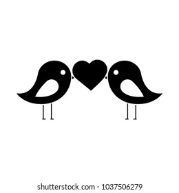 lovebirds heart icon image 