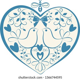 Lovebirds In Heart Shape