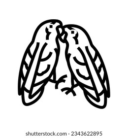 lovebirds line icon vector. lovebirds sign. isolated contour symbol black illustration