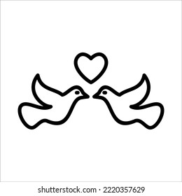 Lovebirds, Love Bird Icon Logo Design Vector Template Illustration Sign And Symbol