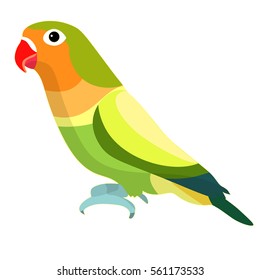 lovebirds parrot with  red beak  vector illustration
