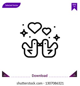 love-birds vector icon. Best modern, simple, isolated, flat icon for website design or mobile applications, UI / UX design vector format