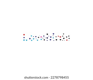 Lovebirds word in heart design elements vector illustration