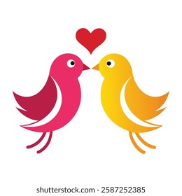 love-birds-depicted-in-pairs--representing, this is a editable file.