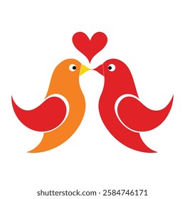 love-birds-depicted-in-pairs--representing-vector-illustration, this is a editable file.