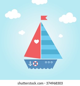 Loveboat vector illustration
