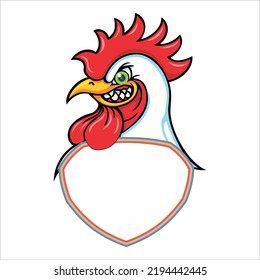 love-bodied chicken head character vector design