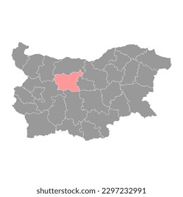 Lovech Province map, province of Bulgaria. Vector illustration.