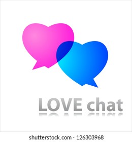 Love-chat - speech bubble.  Vector idea