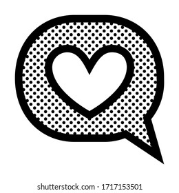 Loved Comment. Icon Filled with Dots.
