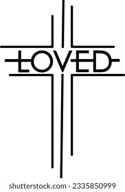 Loved cross text design vector
