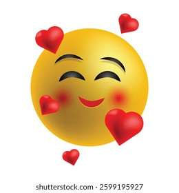 loved emoji, vector isolated illustration on the white background