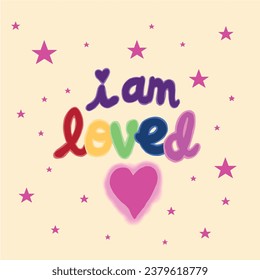 I am loved. Girl child tshirt pattern design. T shirt trendy