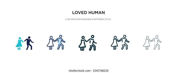 loved human icon in different style vector illustration. two colored and black loved human vector icons designed in filled, outline, line and stroke style can be used for web, mobile, ui