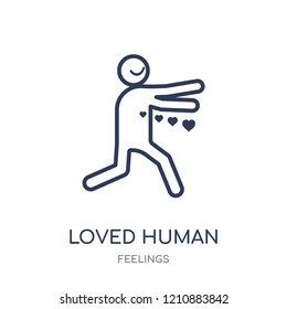 loved human icon. loved human linear symbol design from Feelings collection. Simple outline element vector illustration on white background.