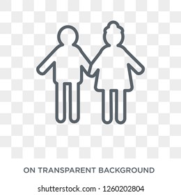 loved human icon. Trendy flat vector loved human icon on transparent background from Feelings collection. High quality filled loved human symbol use for web and mobile