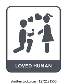 loved human icon vector on white background, loved human trendy filled icons from Feelings collection, loved human simple element illustration