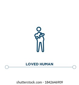 loved human outline vector icon. simple element illustration. loved human outline icon from editable feelings concept. can be used for web and mobile
