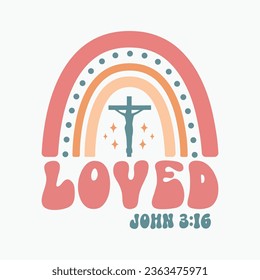 Loved John t-shirt retro typography