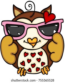 Loved owl with sunglasses
