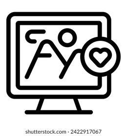 Loved picture online icon outline vector. Viral content. Data share trade